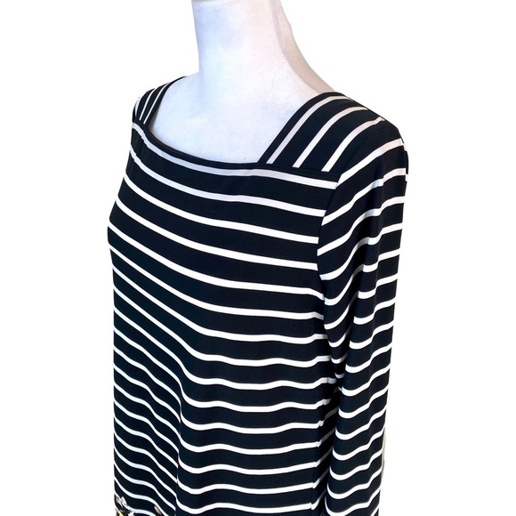 Susan Graver Floral Print Square Neck Long Sleeve Top Size XS - Picture 3 of 9